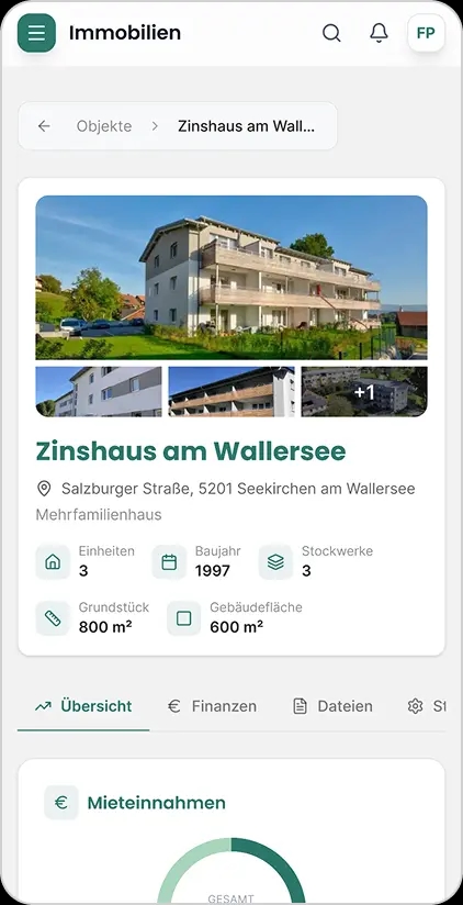 Immovio Dashboard - Mobile