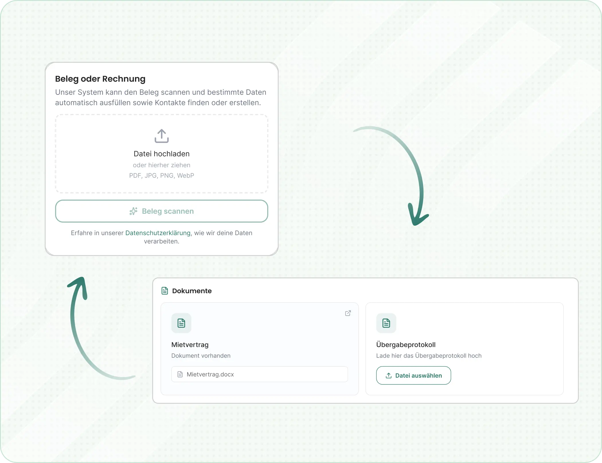 Mietverträge und Protokolle hinterlegen in immovio