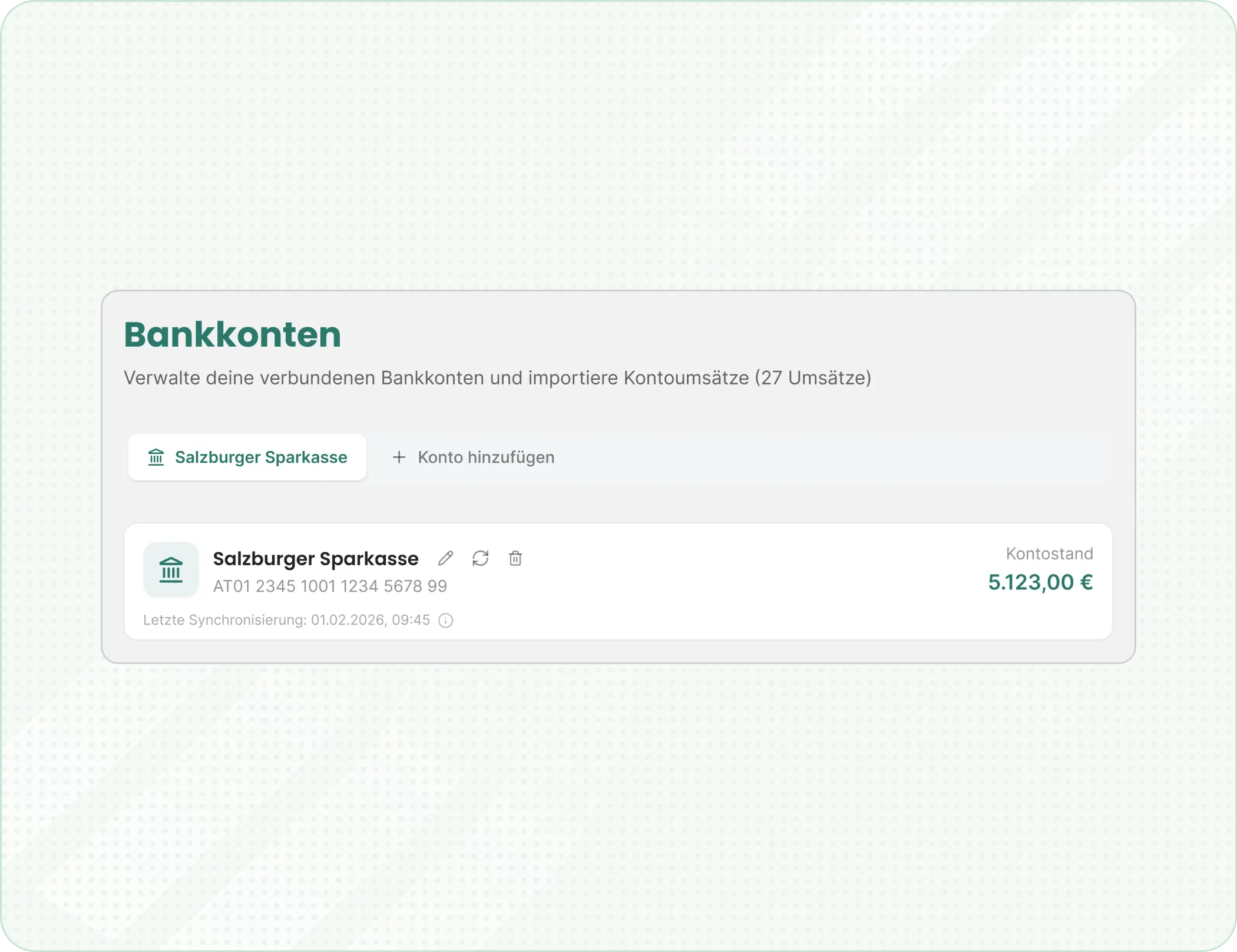 Bankkonten verknüpfen in immovio