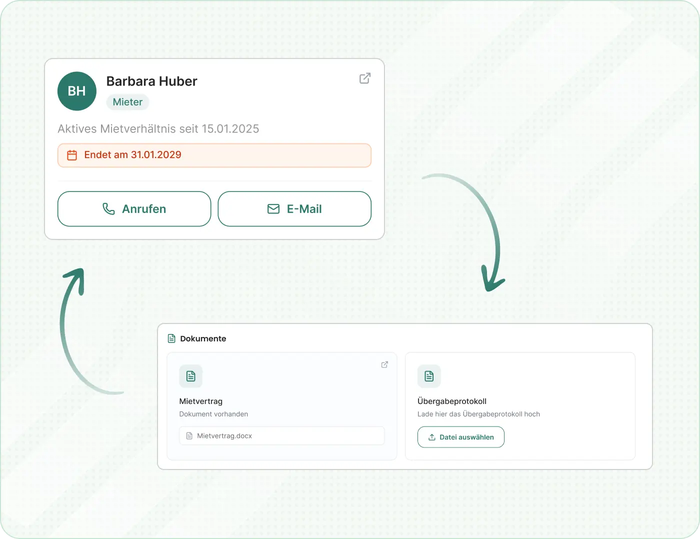 Verknüpfung von Objekten, Einheiten, Mietern und Dokumenten