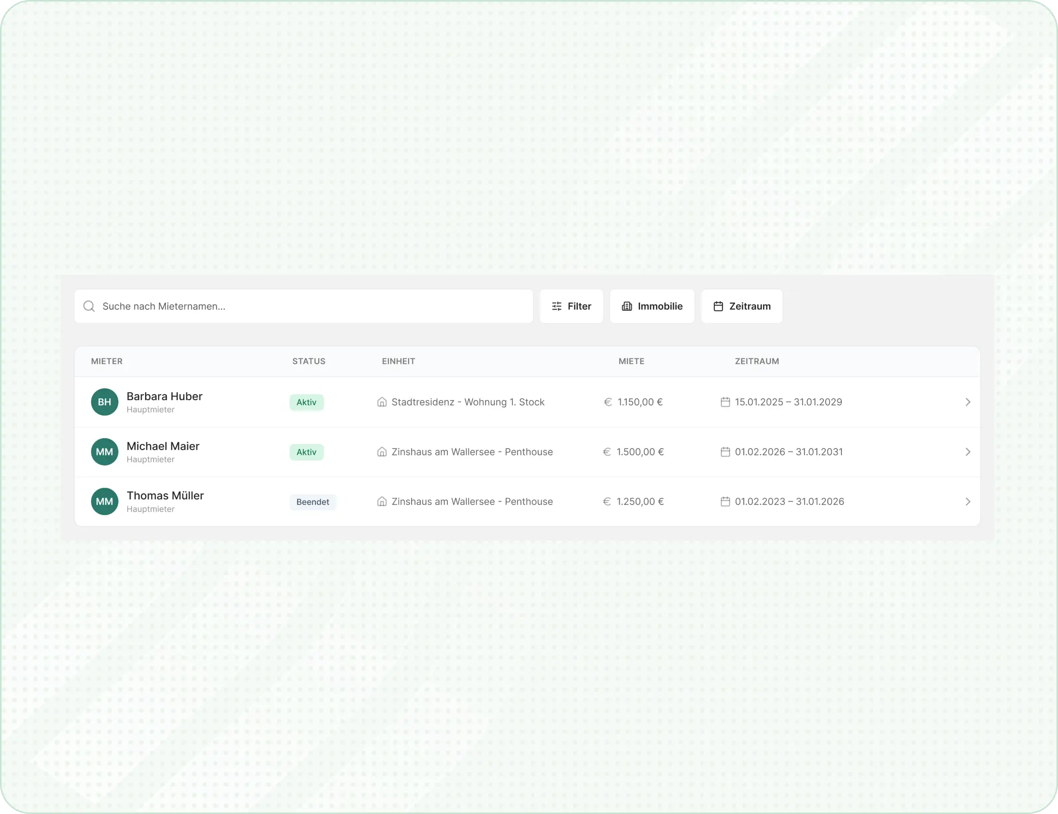 Verknüpfung von Mietern, Einheiten und Dokumenten in immovio