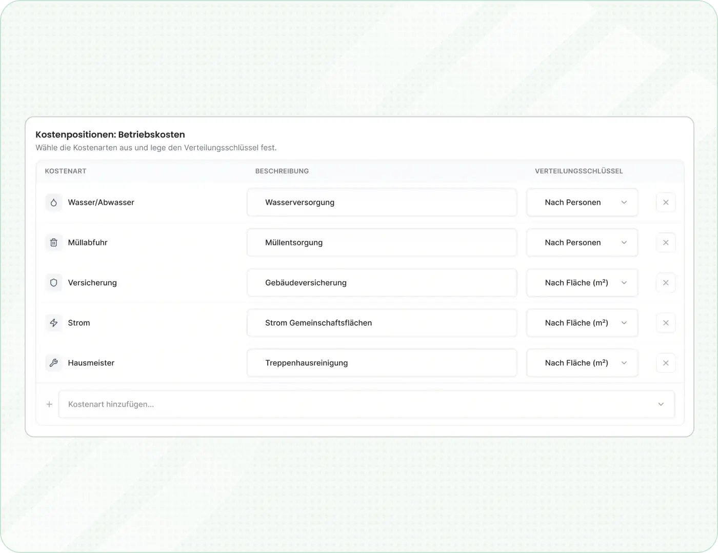 Automatische Kostenverteilung in immovio
