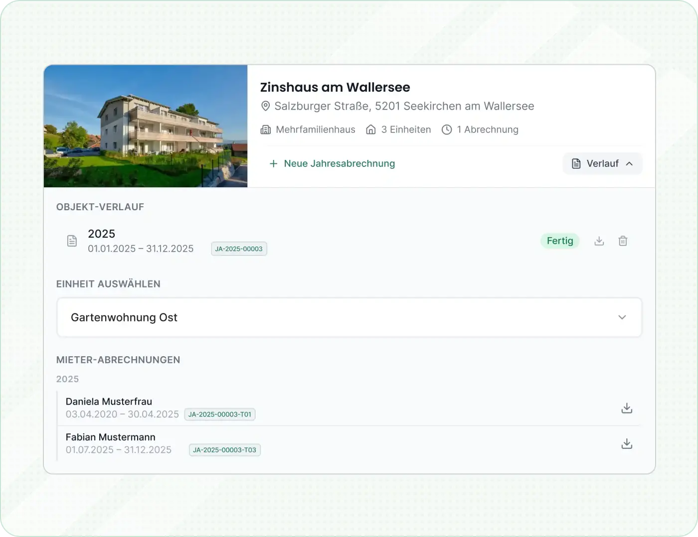 PDF-Export der Jahresabrechnung in immovio